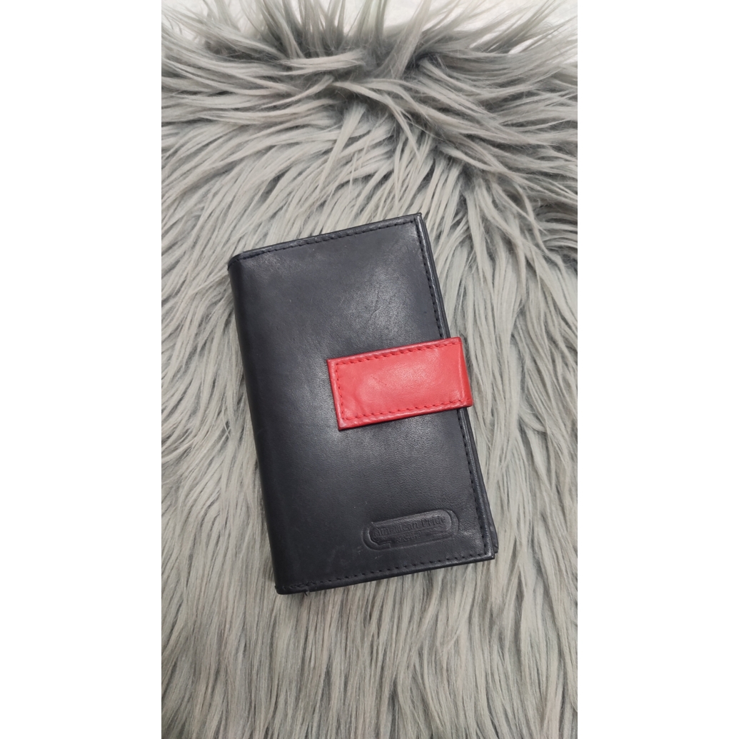 American Pride fekete/piros női bőrpénztárca
