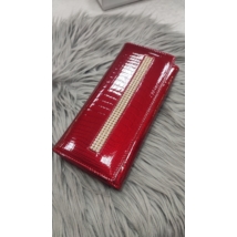 Via55 piros kígyóbőr mintás női lakk bőrpénztárca