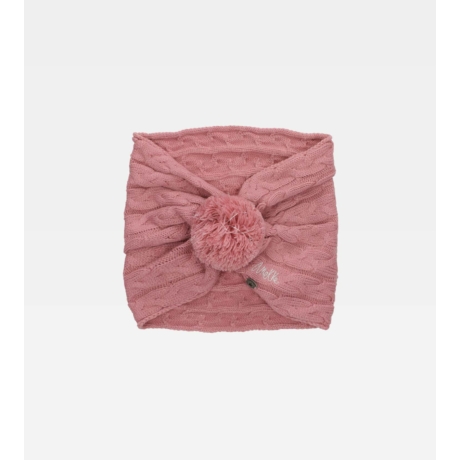 Anekke rózsaszín kötött sál bojttal